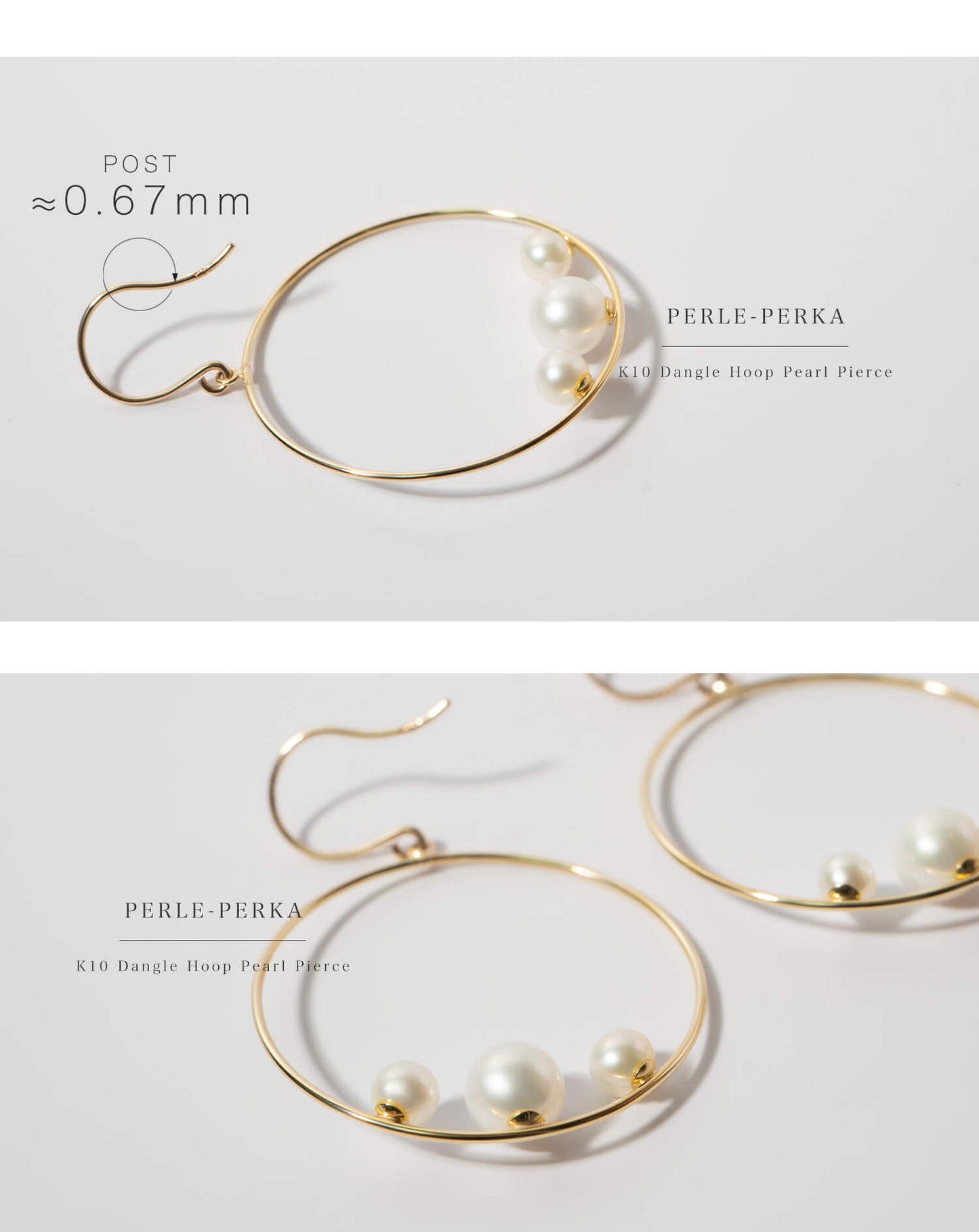 Dangle Hoop Pearl Earrings | PERLE-PERKA-PE
