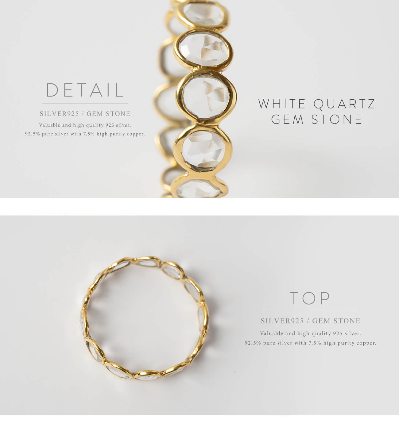 Silver925 White Quartz Ring | Proprium-Crysta