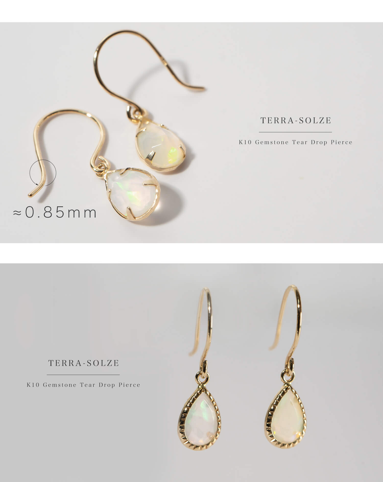 10K Gold Gemstone Tear Drop Earring | TERRA-SOLZE