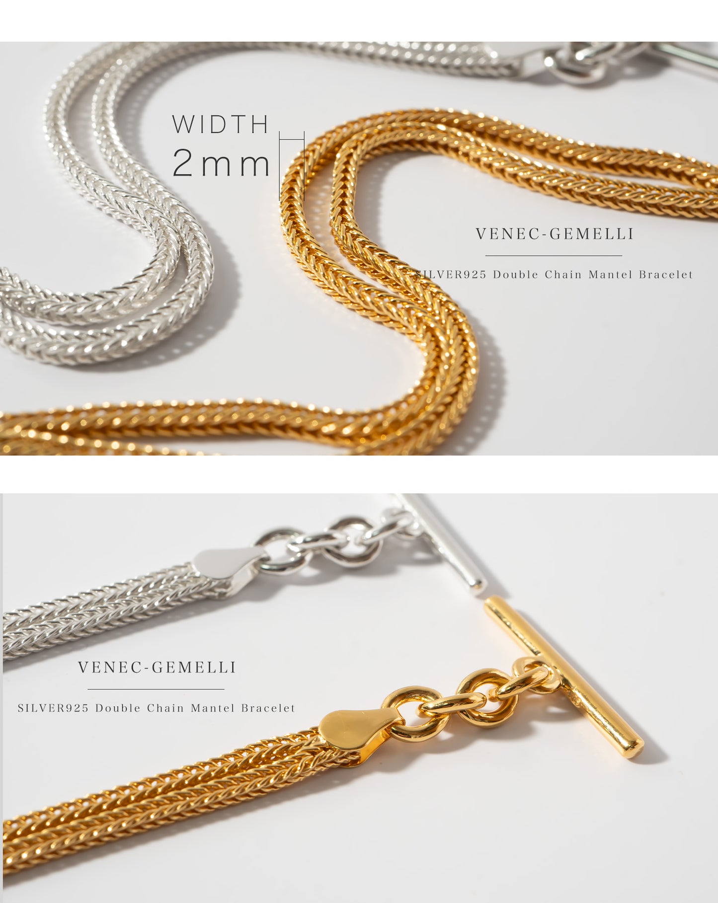 Double Chain Mantel Bracelet | VENEC-GEMELLI BRACELET