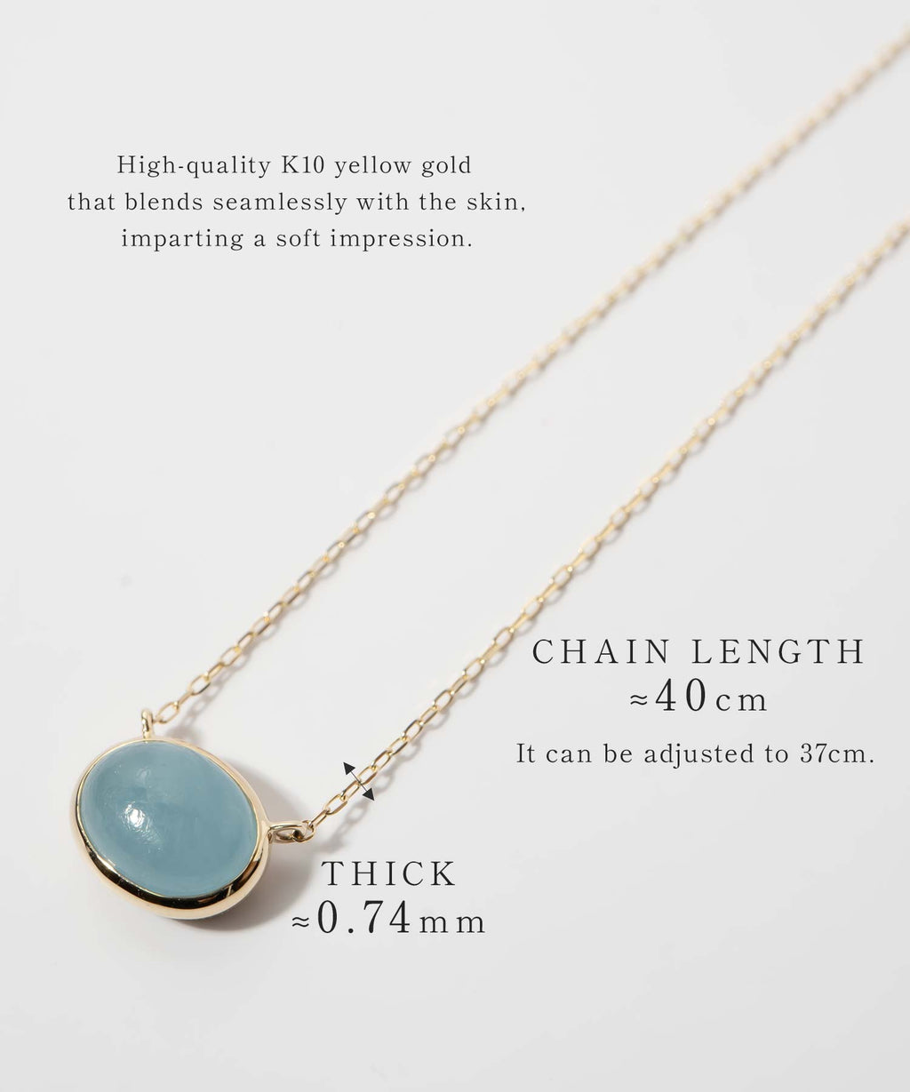 10K Gold Oval Gemstone Necklace | ELIA-TRE