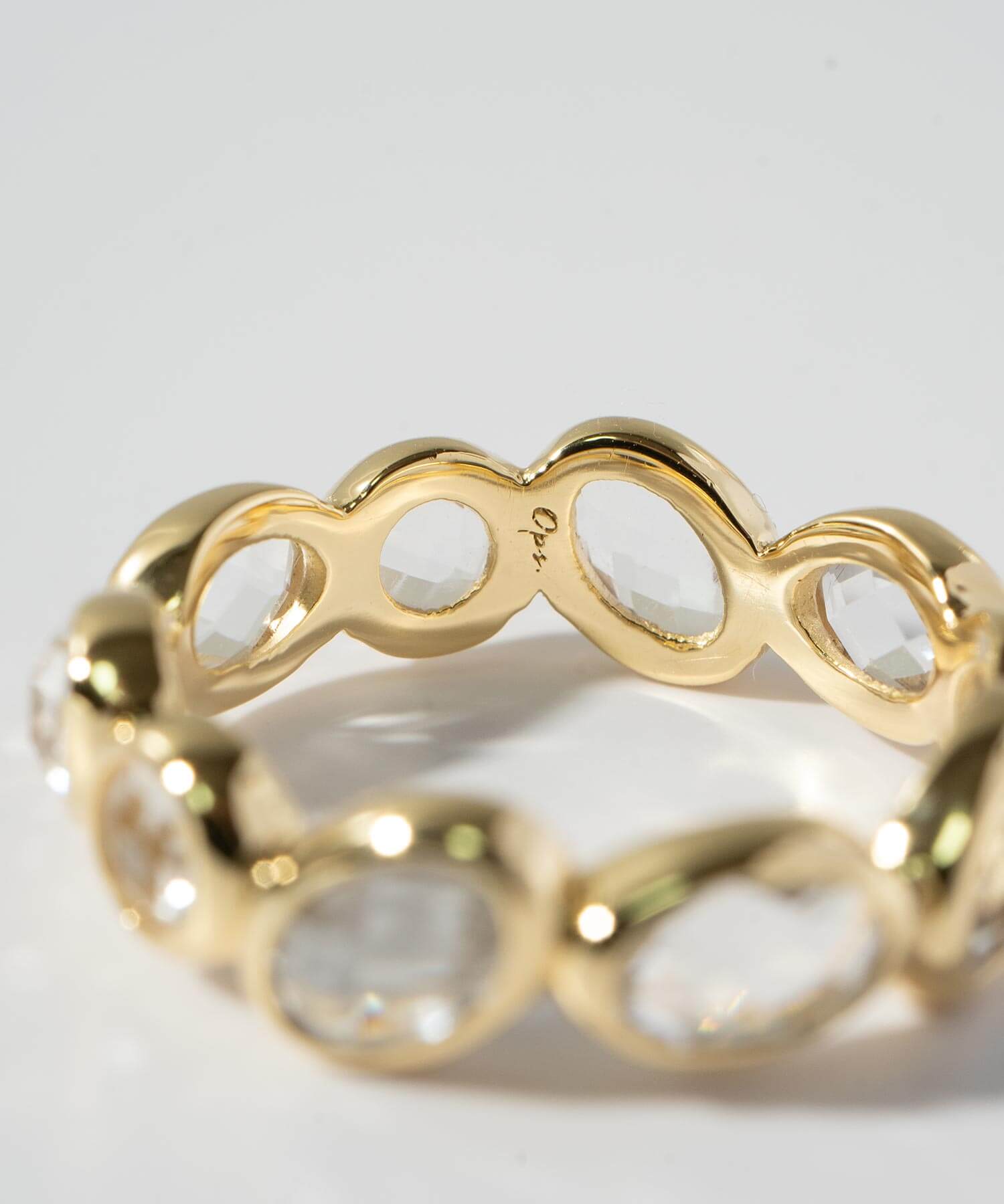 18K Gold Plated Sterling Silver White Quartz Eternity Gemstone Ring | ANTHEIA CRYSTA