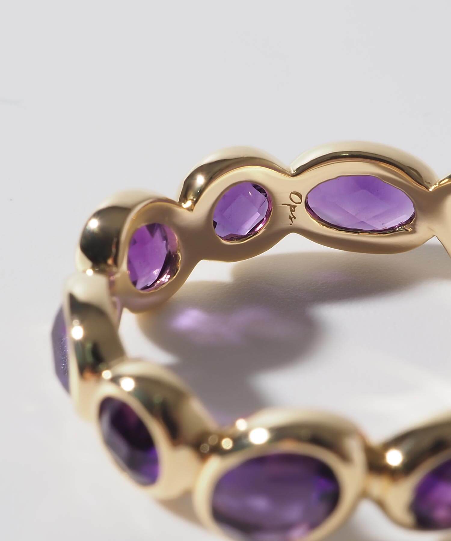 18K Gold Plated Sterling Silver Amethyst Eternity Gemstone Ring | ANTHEIA VIOLA