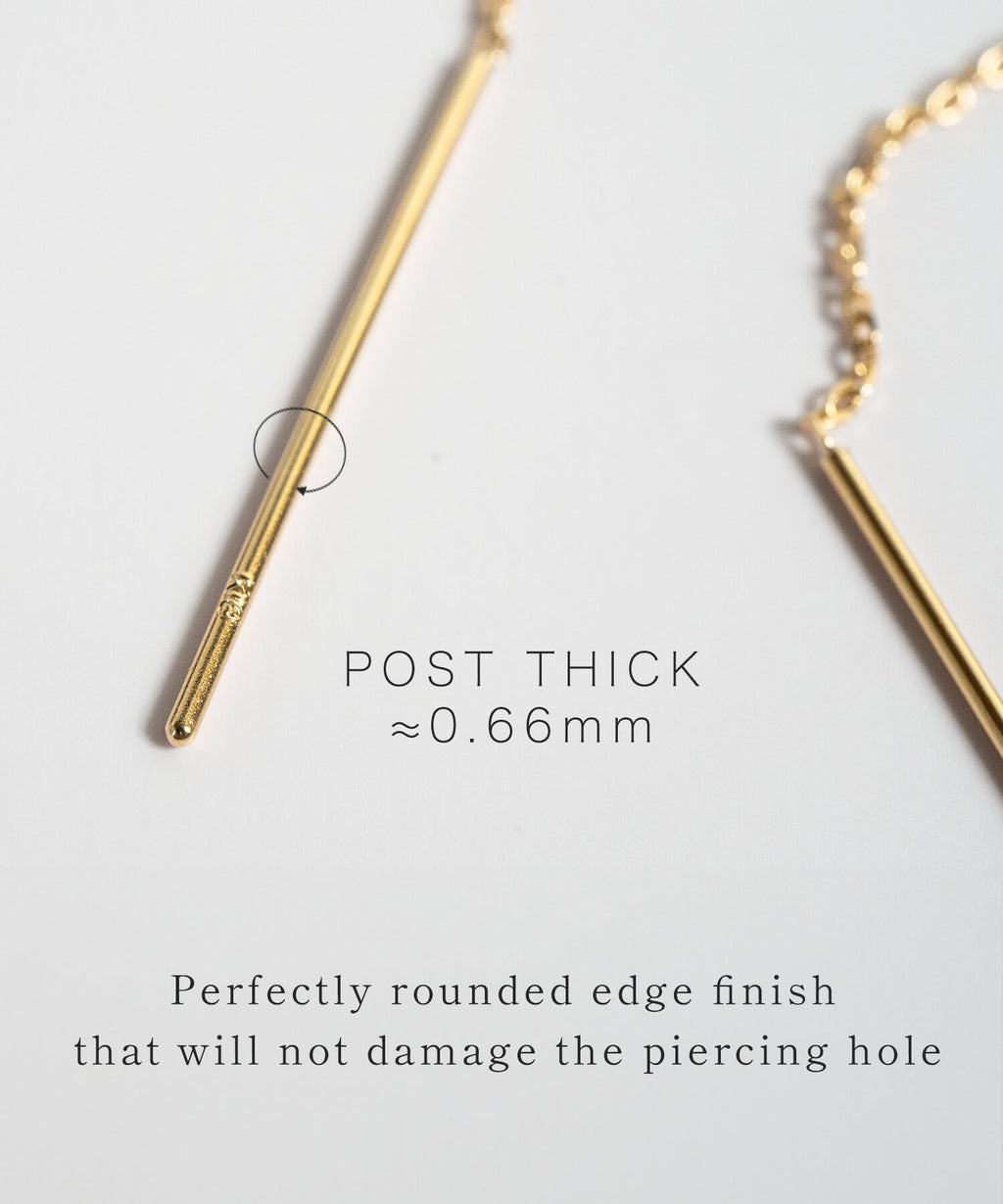 18K Gold Elegant Pearl Chain Earrings | PRENDOR HAPA
