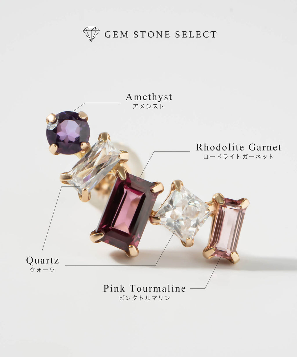 10K Gold Multi Gemstone Earring | TETRA-FEM