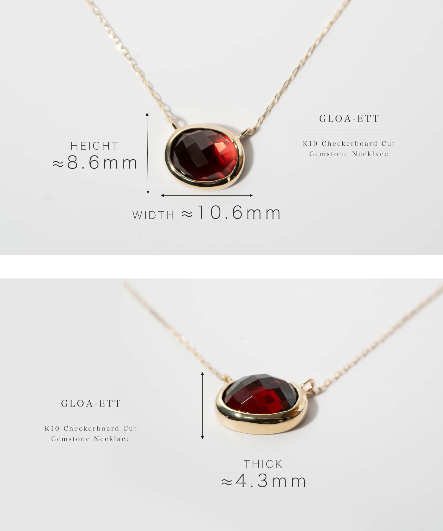 Checker Board Cut Gemstone Necklace | GLOA-ETT