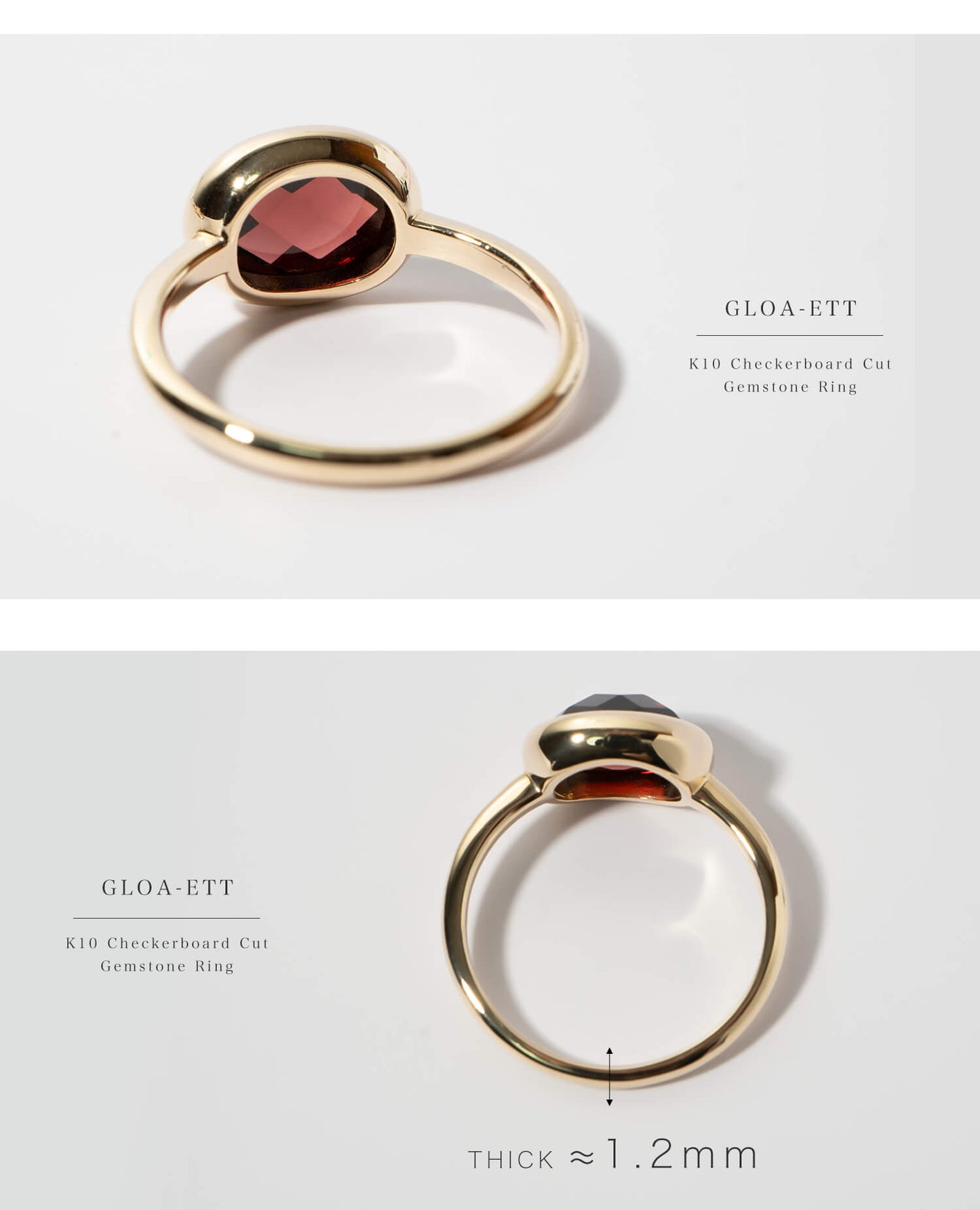 CheckerBoard Cut Gemstone Ring | GLOA-ETT RING
