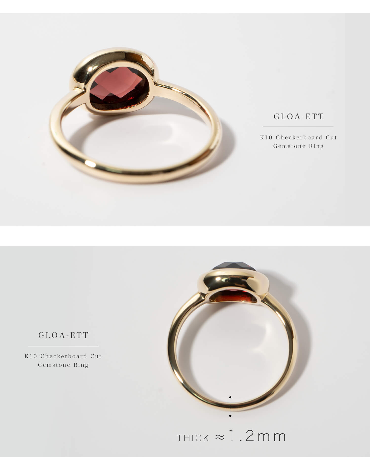 Checkerboard Cut Gemstone Ring | GLOA-ETT
