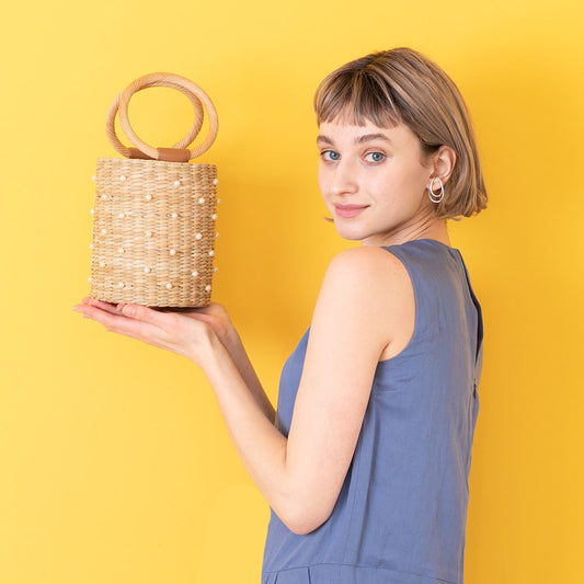 Pearl Beaded Woven Bag | DILI