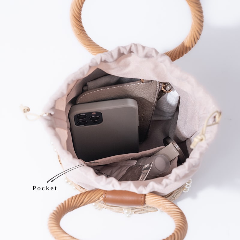 Pearl Beaded Woven Bag | DILI