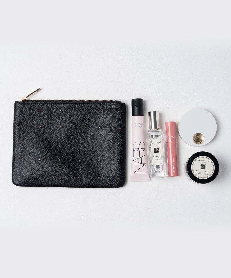 Dot leather pouch M