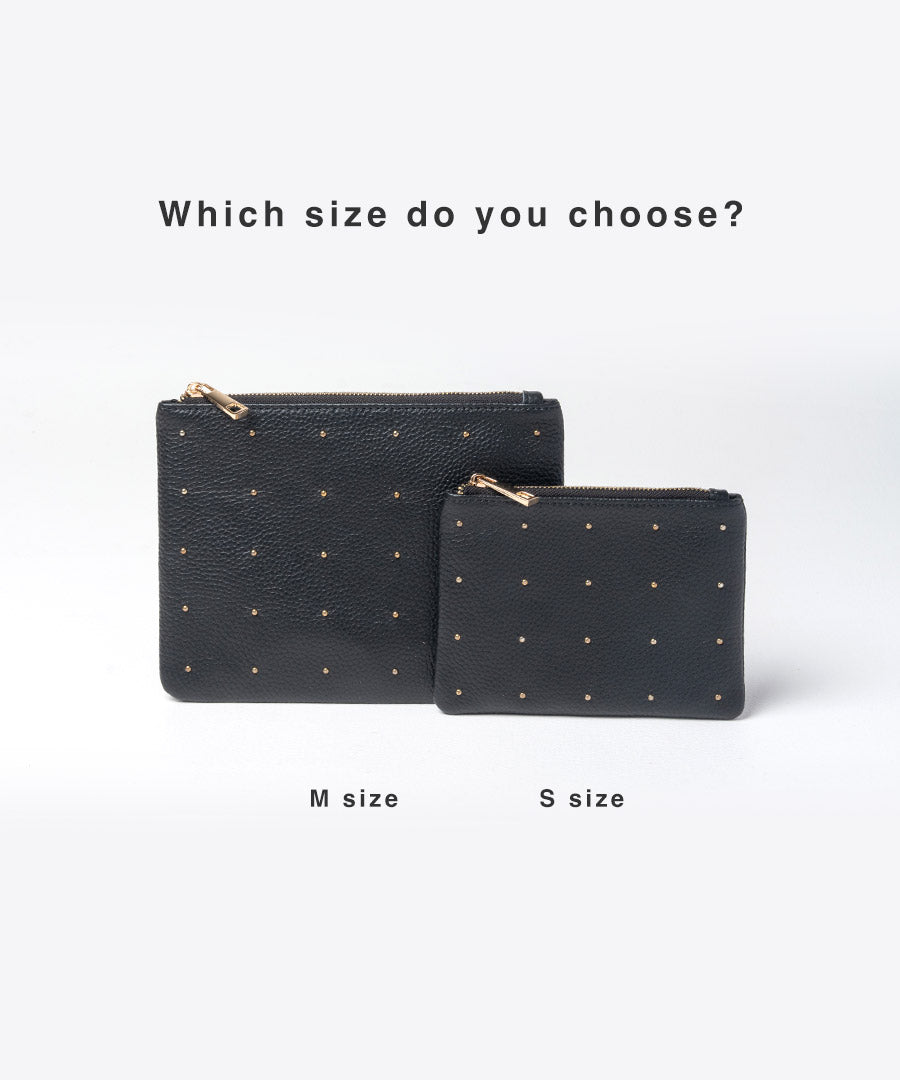 Dot leather pouch M