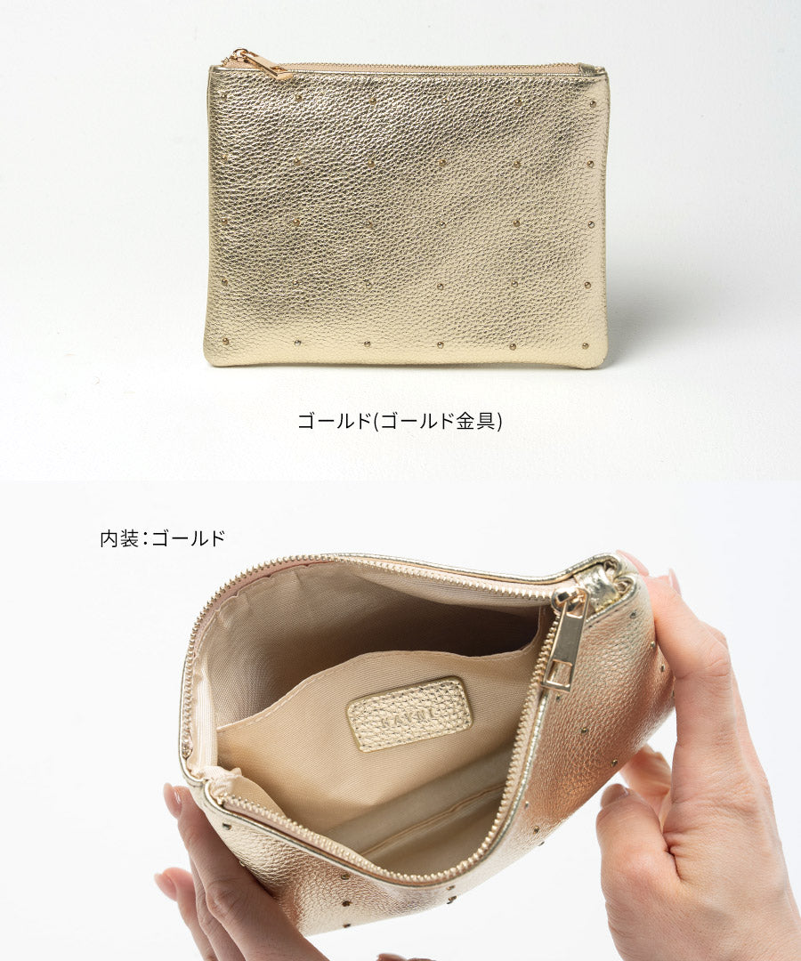Dot leather pouch M