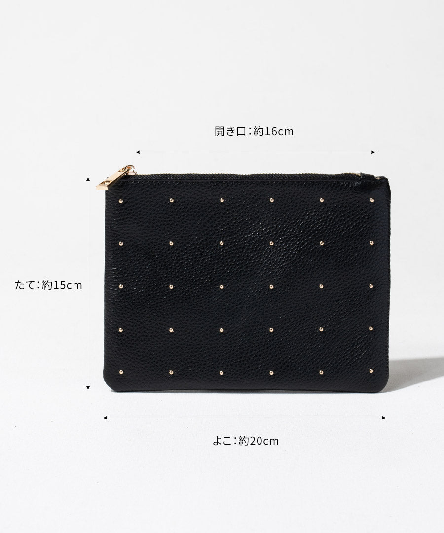 Dot leather pouch M
