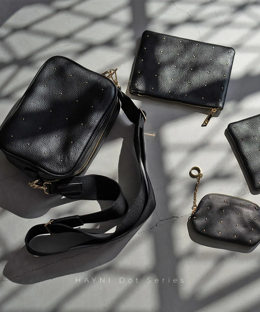 Studs Leather Pouch | DOT LEATHER POUCH M