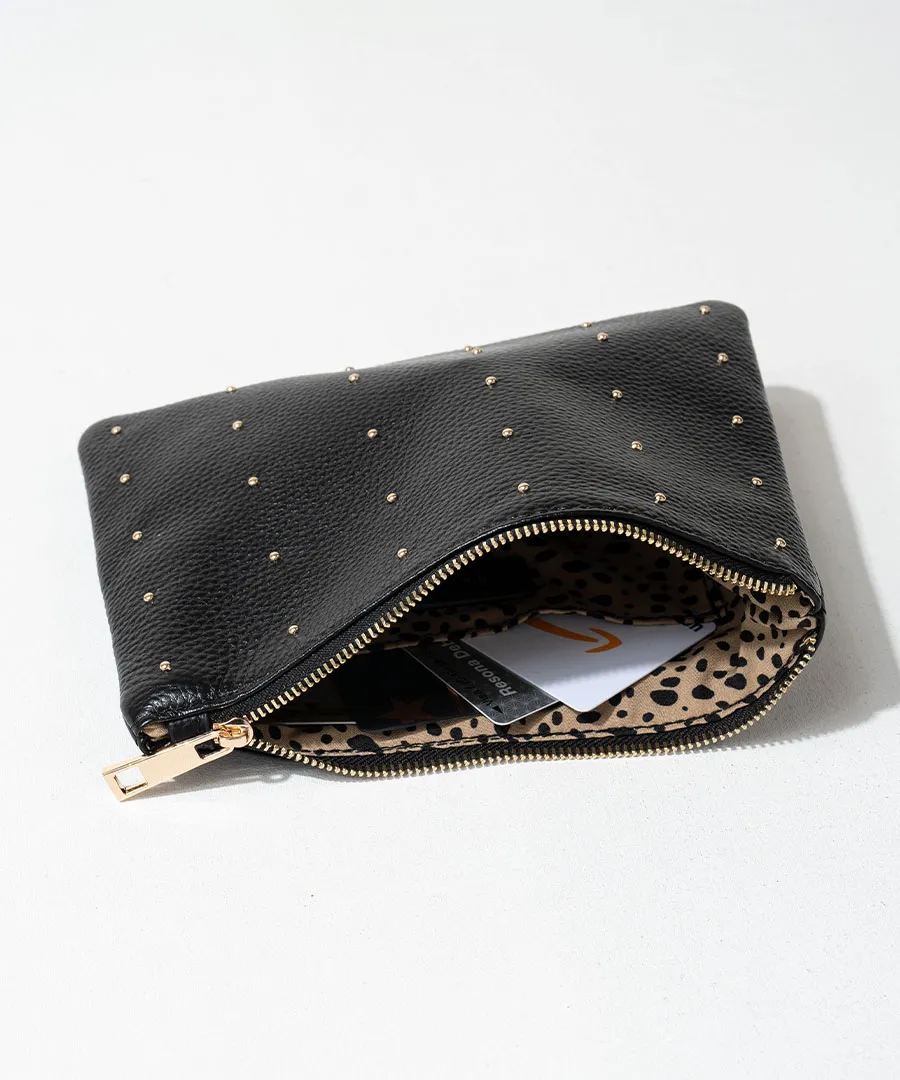Studs Leather Pouch | DOT LEATHER POUCH M