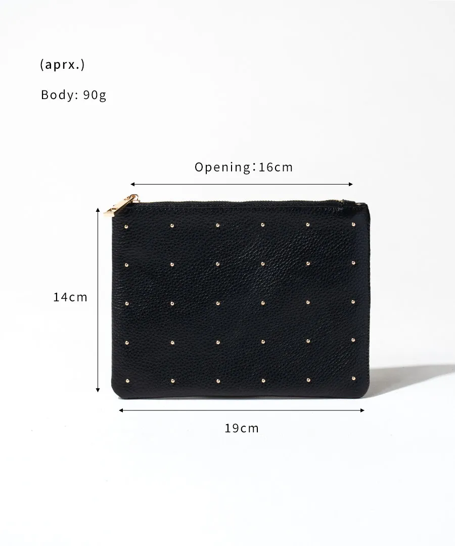 Studs Leather Pouch | DOT LEATHER POUCH M