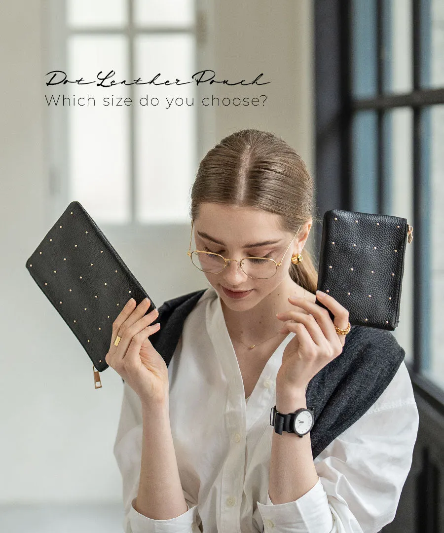 Studs Leather Pouch | DOT LEATHER POUCH S