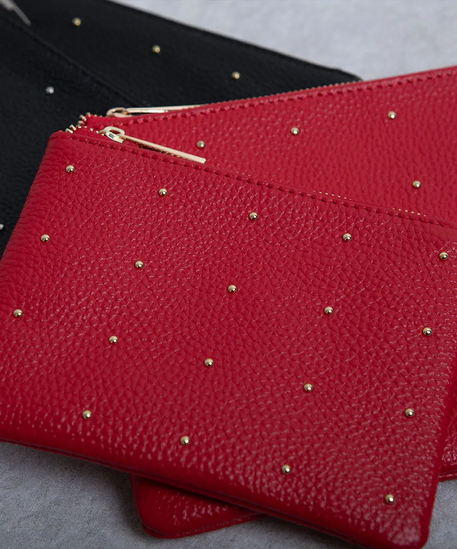 Studs Leather Pouch | DOT LEATHER POUCH S