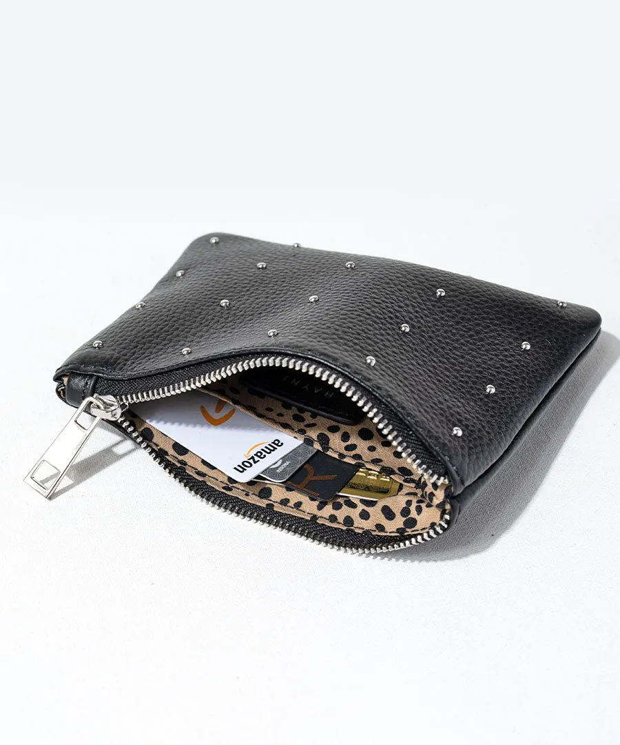 Studs Leather Pouch | DOT LEATHER POUCH S