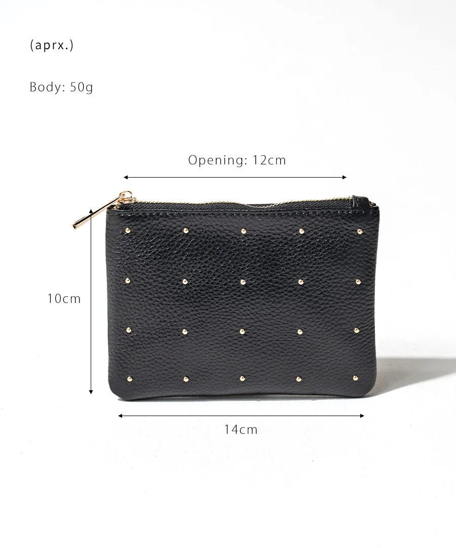 Studs Leather Pouch | DOT LEATHER POUCH S