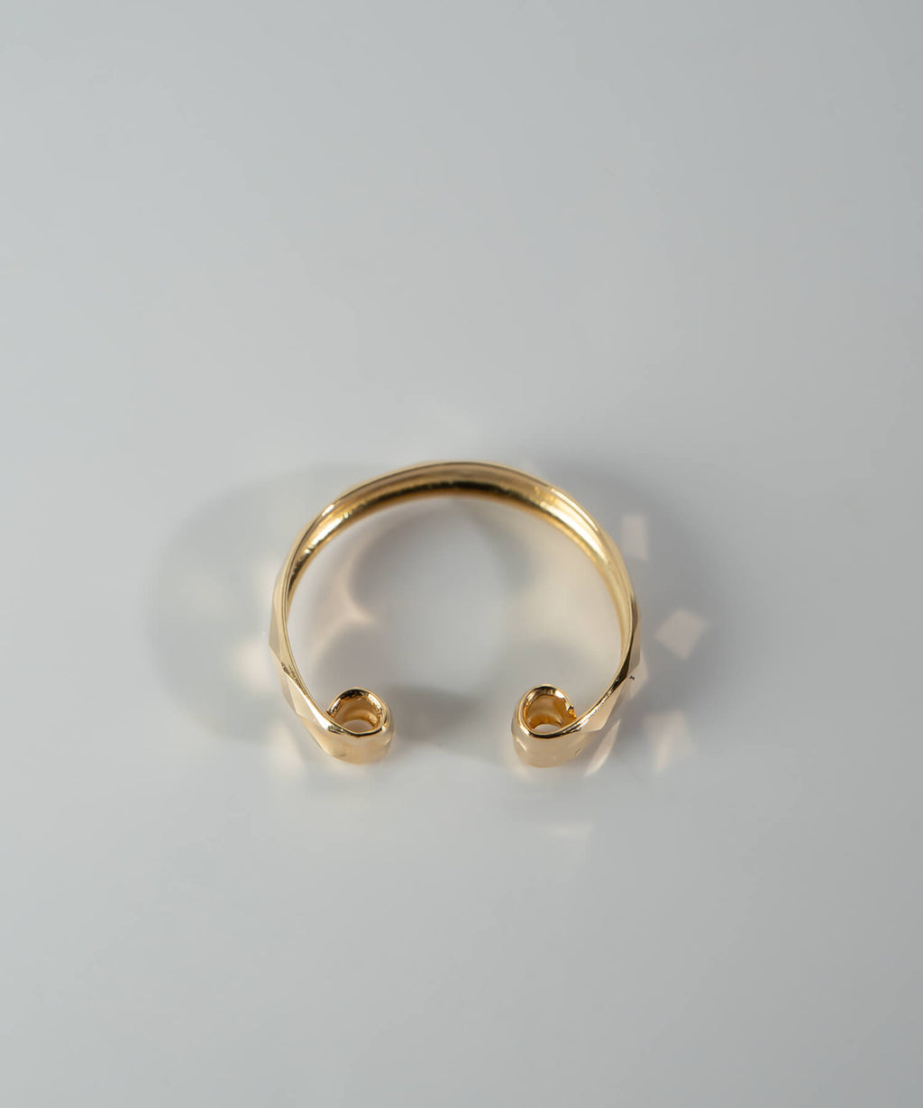 18K Gold & Platinum Faceted Ear Cuff | EDRA