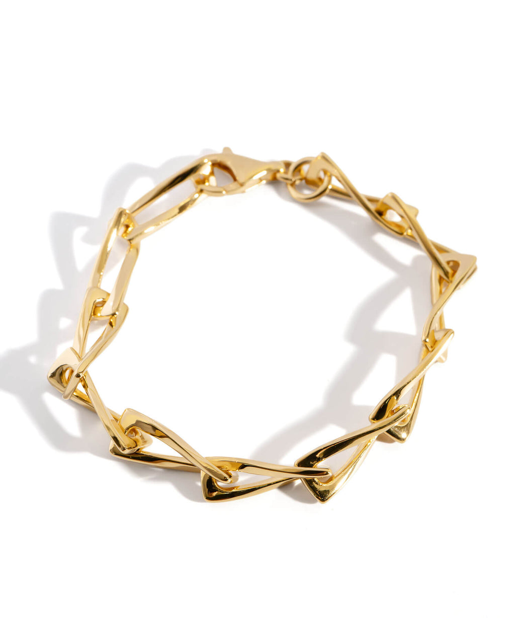 18K Gold Plated Sterling Silver Gentle Luster Chain Bracelet | EIVE