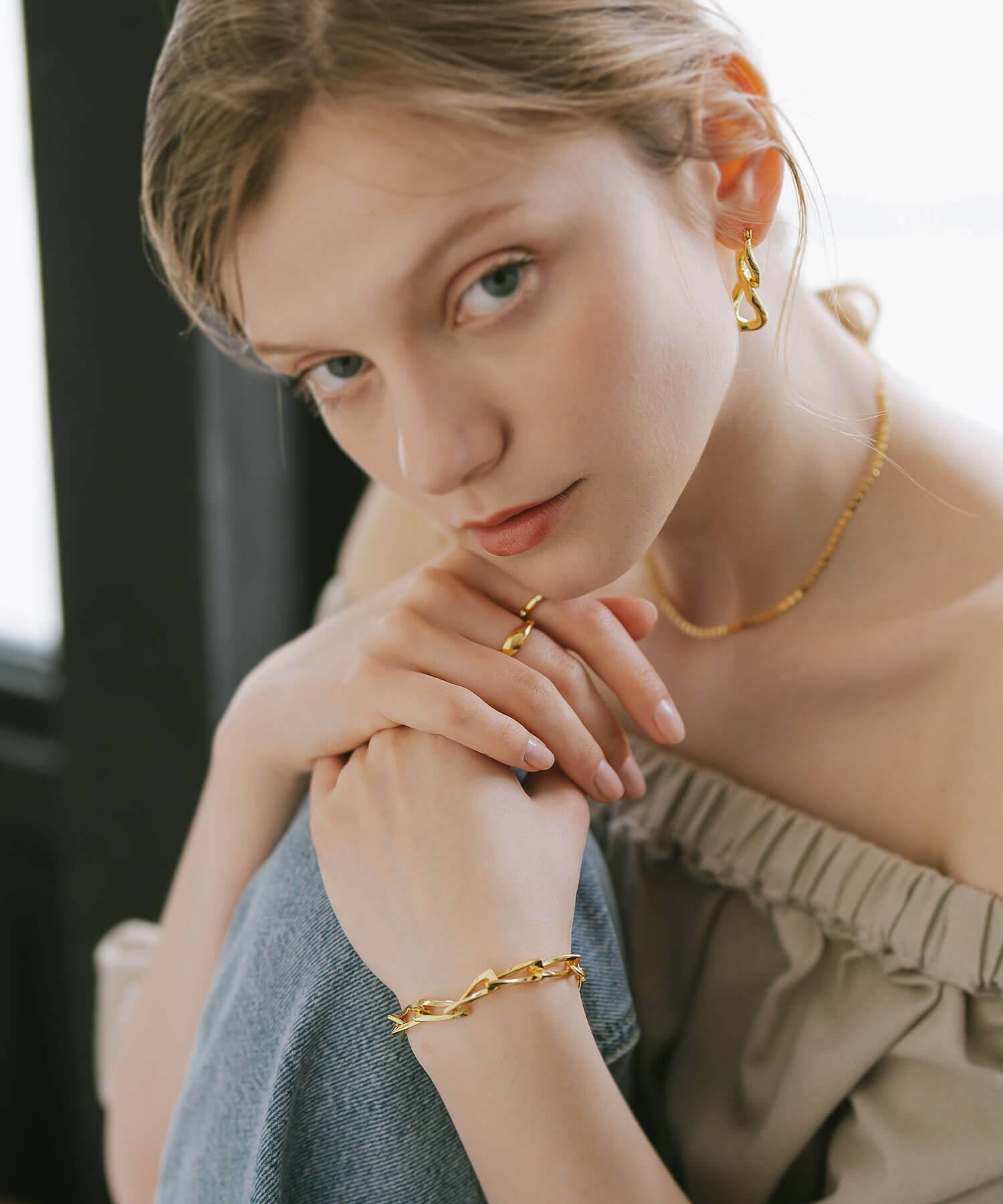 18K Gold Plated Sterling Silver Gentle Luster Chain Bracelet | EIVE