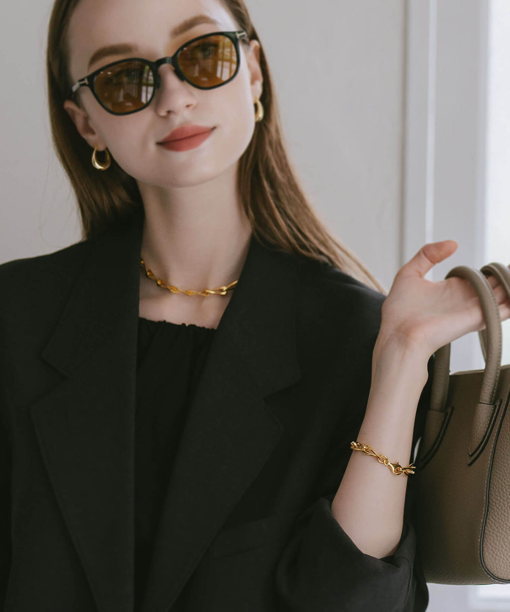 18K Gold Plated Sterling Silver Gentle Luster Chain Bracelet | EIVE