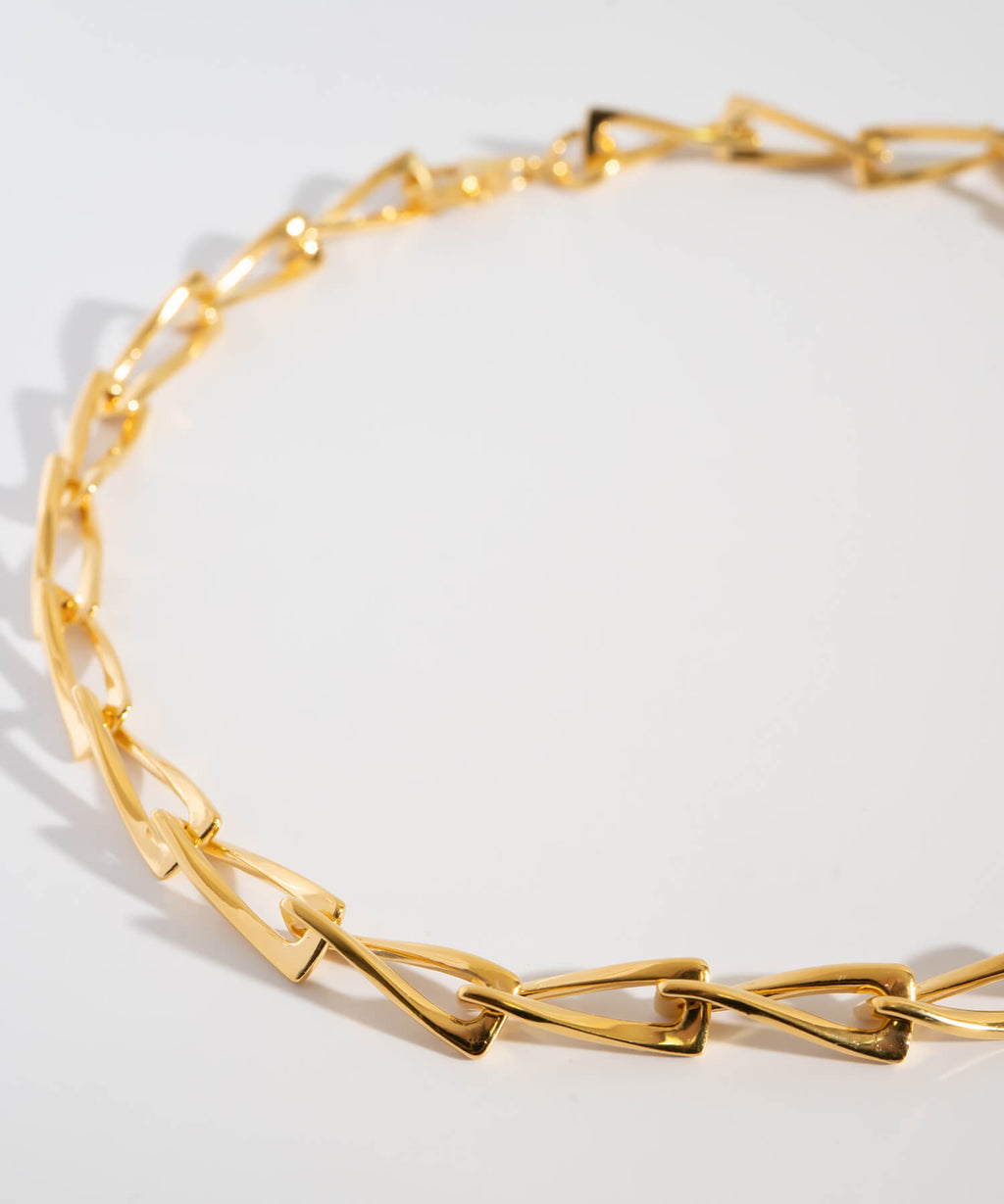 18K Gold Plated Sterling Silver Gentle Luster Chain Necklace | EIVE