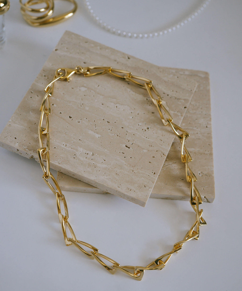 18K Gold Plated Sterling Silver Gentle Luster Chain Necklace | EIVE