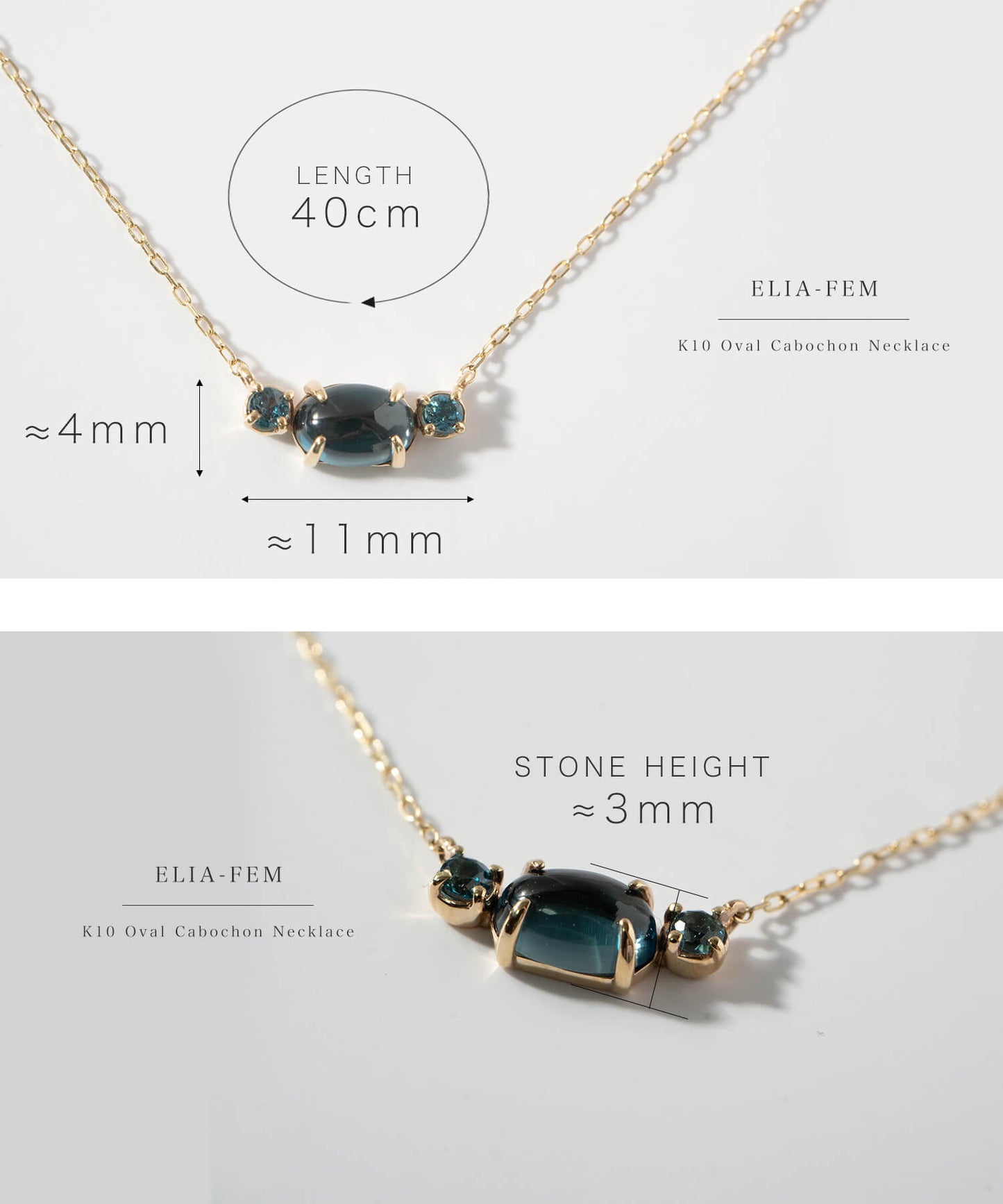 Oval Cabochon Necklace | ELIA-FEM NECKLACE