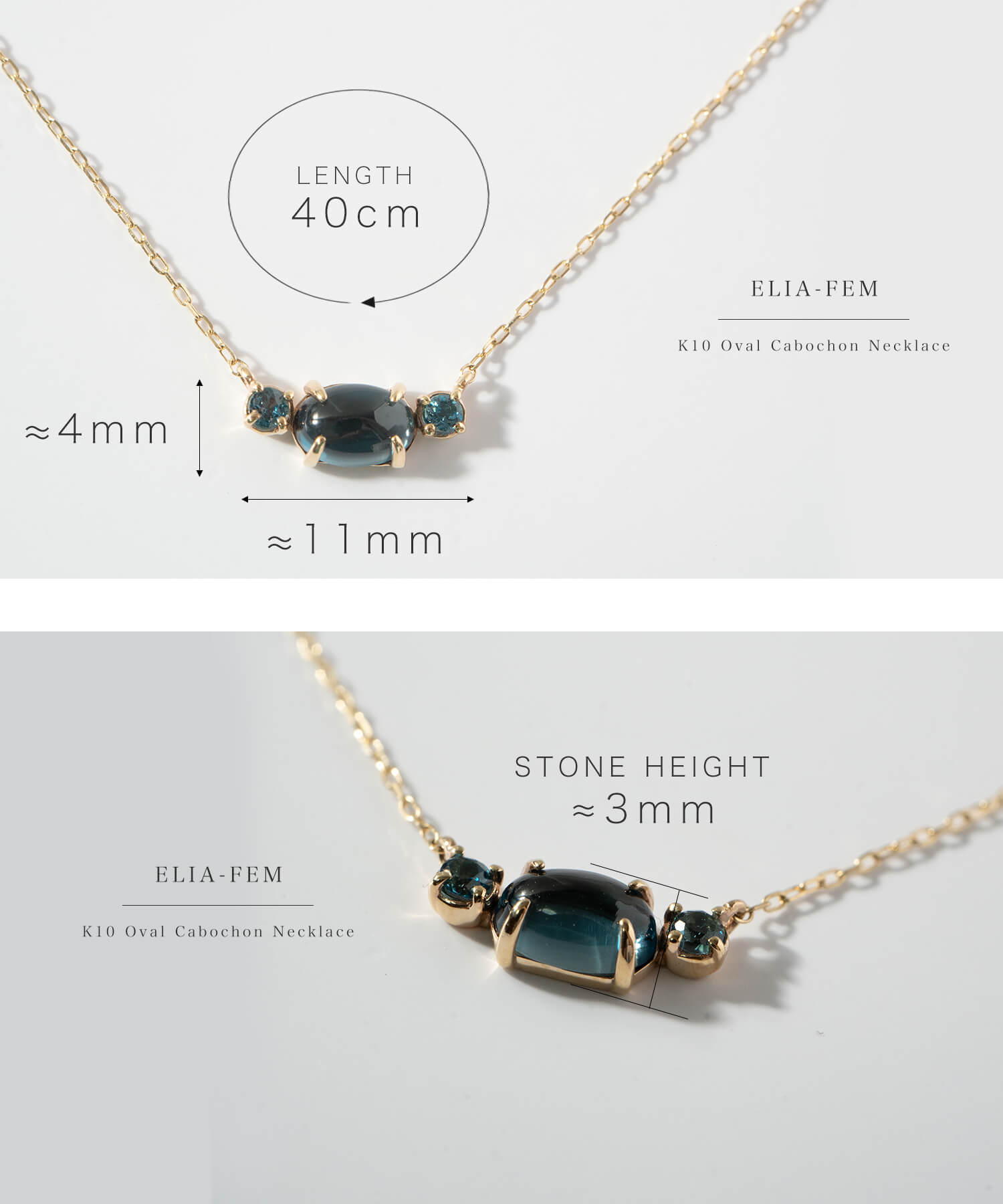 Oval Cabochon Necklace | ELIA-FEM