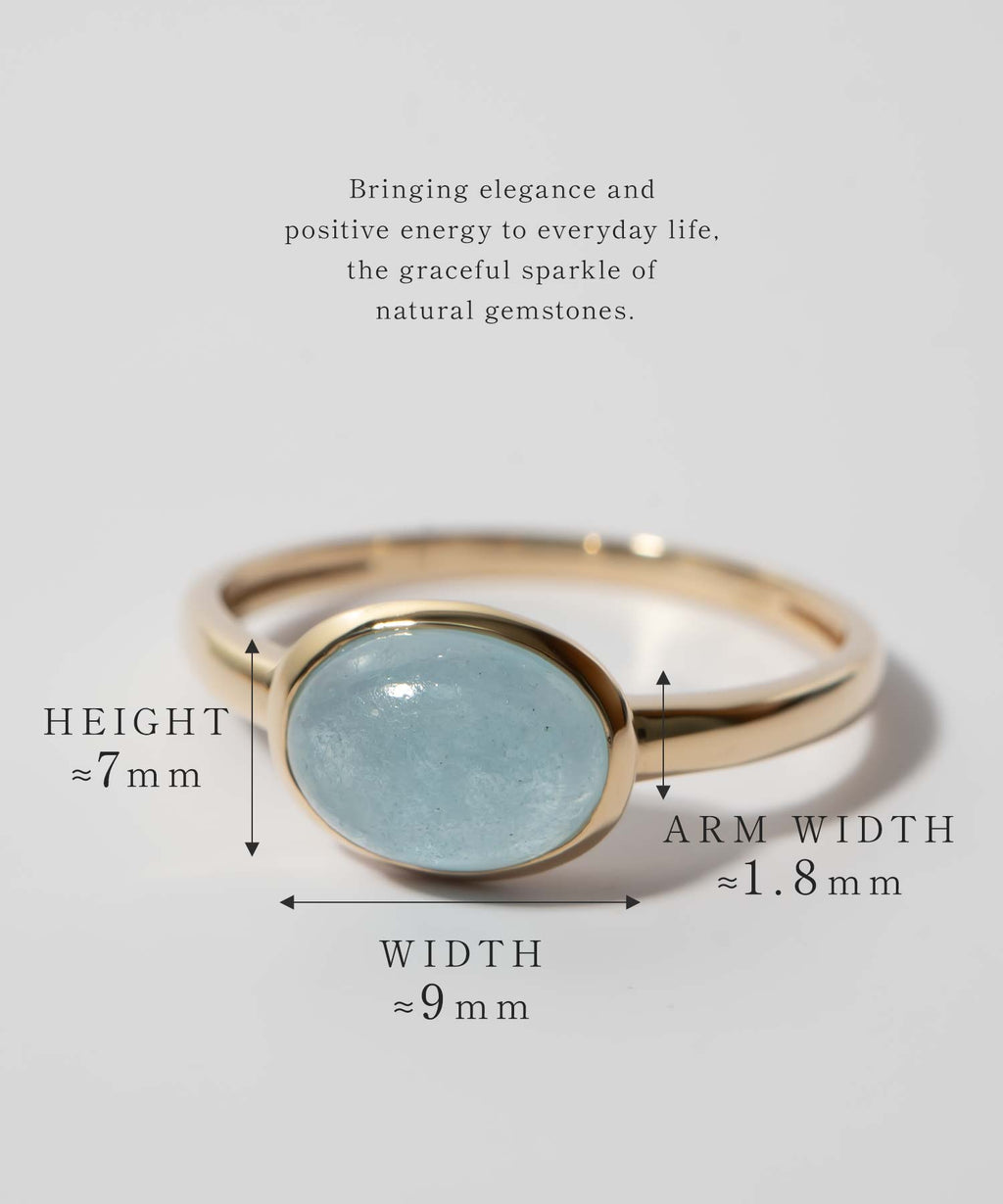 10K Gold Oval Gemstone Ring | ELIA-TRE
