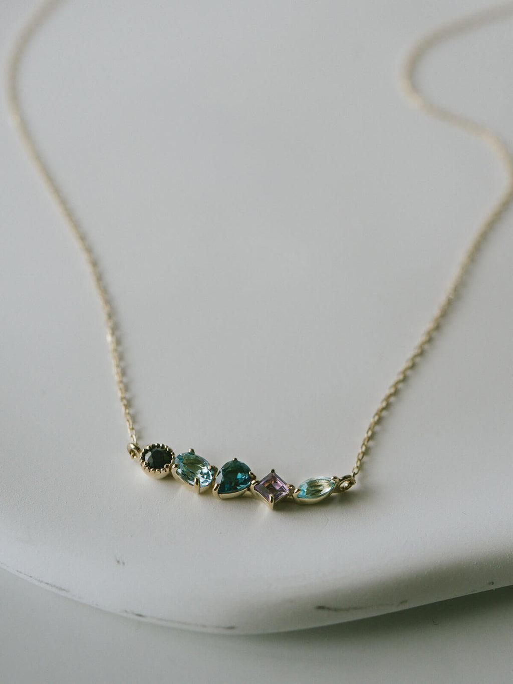 10K Gold Multicolor Gemstone Necklace | ELMA
