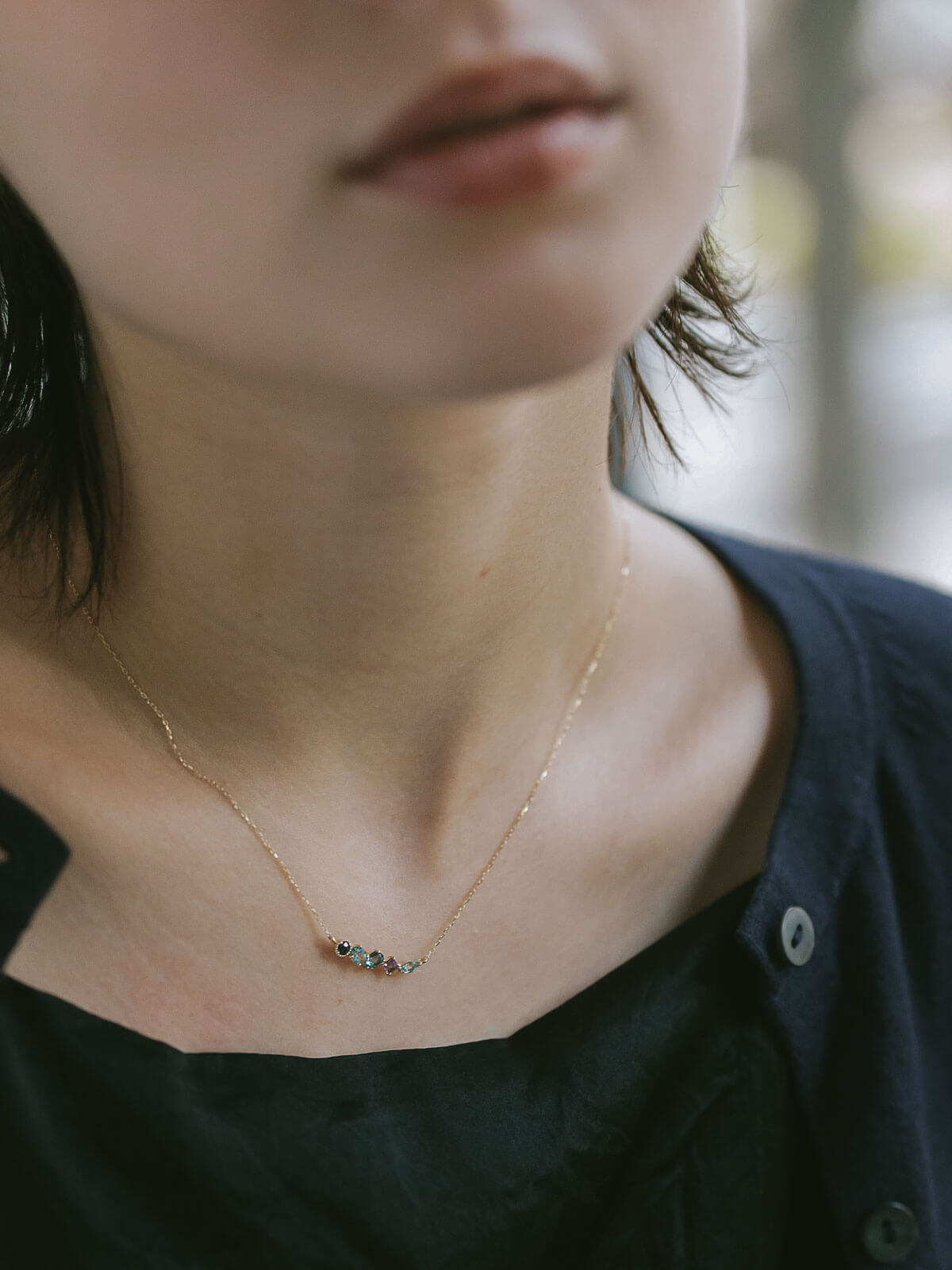 10K Gold Multicolor Gemstone Necklace | ELMA