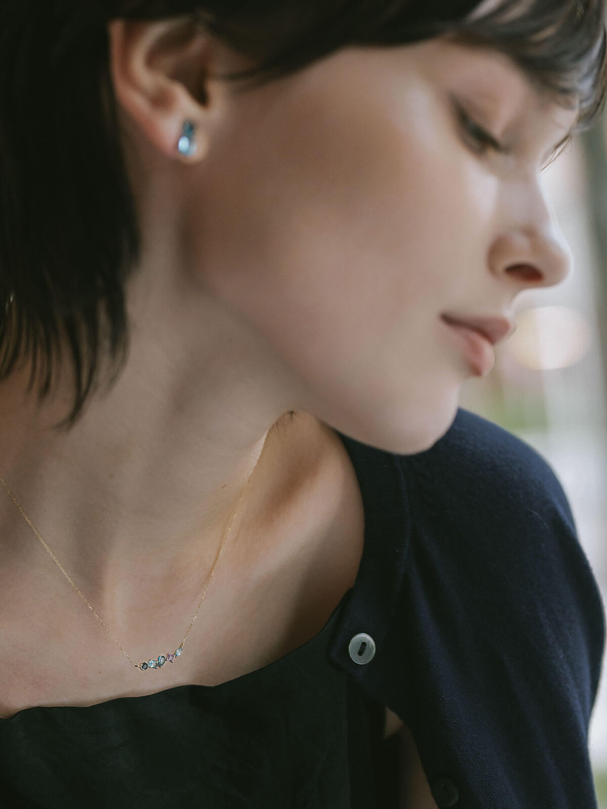 K10 Multicolor Gem Stone Necklace | ELMA-NK