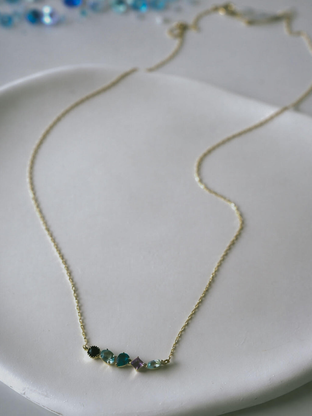 10K Gold Multicolor Gemstone Necklace | ELMA