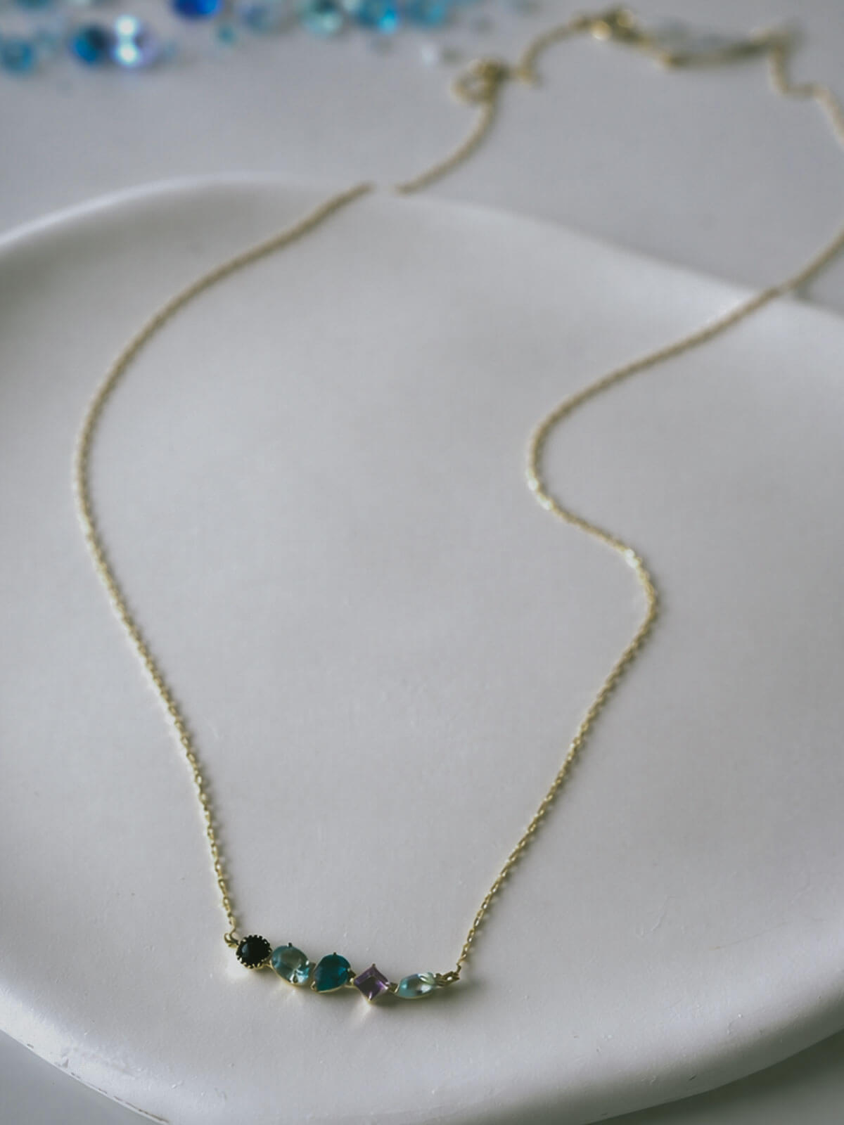 K10 Multicolor Gem Stone Necklace | ELMA-NK