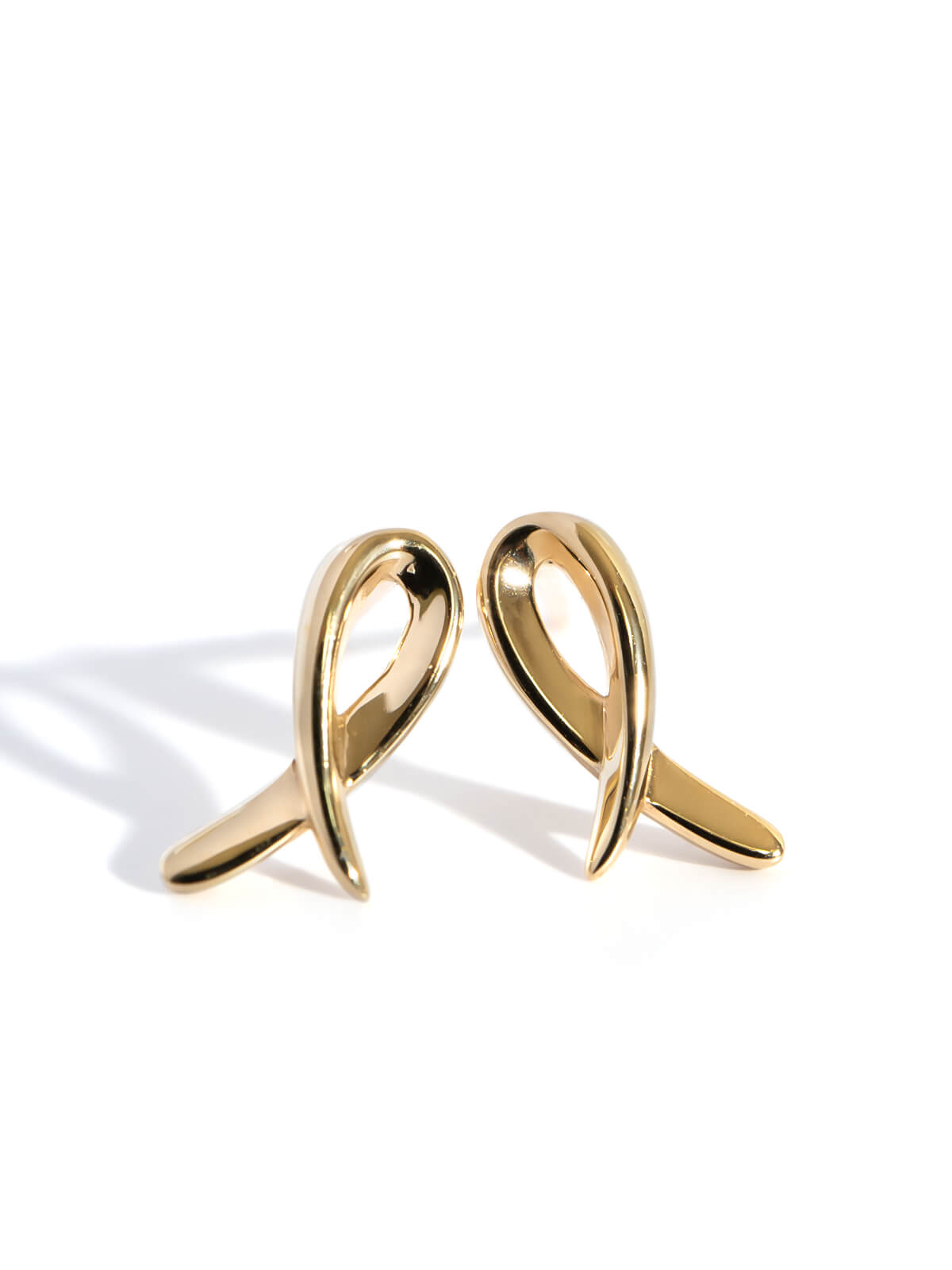 18K Gold Tiny Ribonetto Earrings | ELPIA