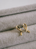 18K Gold Tiny Ribonetto Earrings | ELPIA