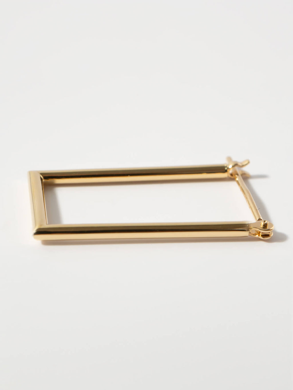 18K Gold Sharp Lines Minimal Rectangle Hoop Earrings | ELPOTA