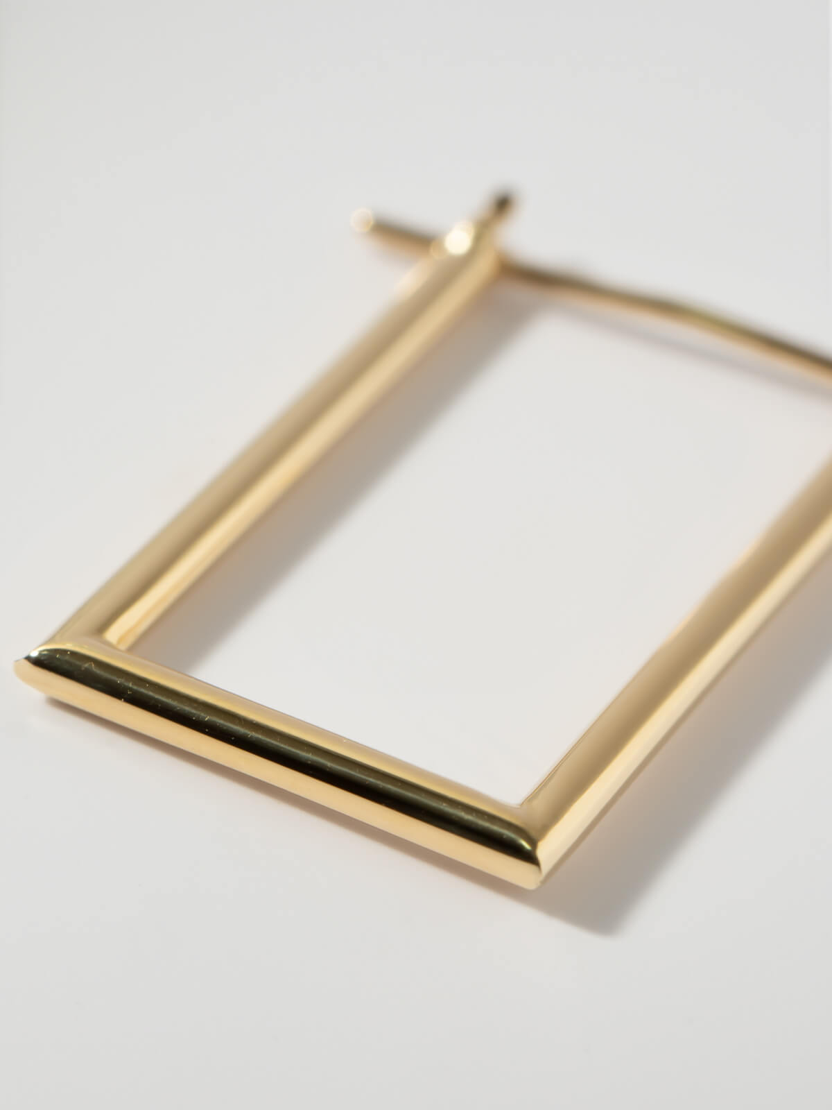 18K Gold Sharp Lines Minimal Rectangle Hoop Earrings | ELPOTA
