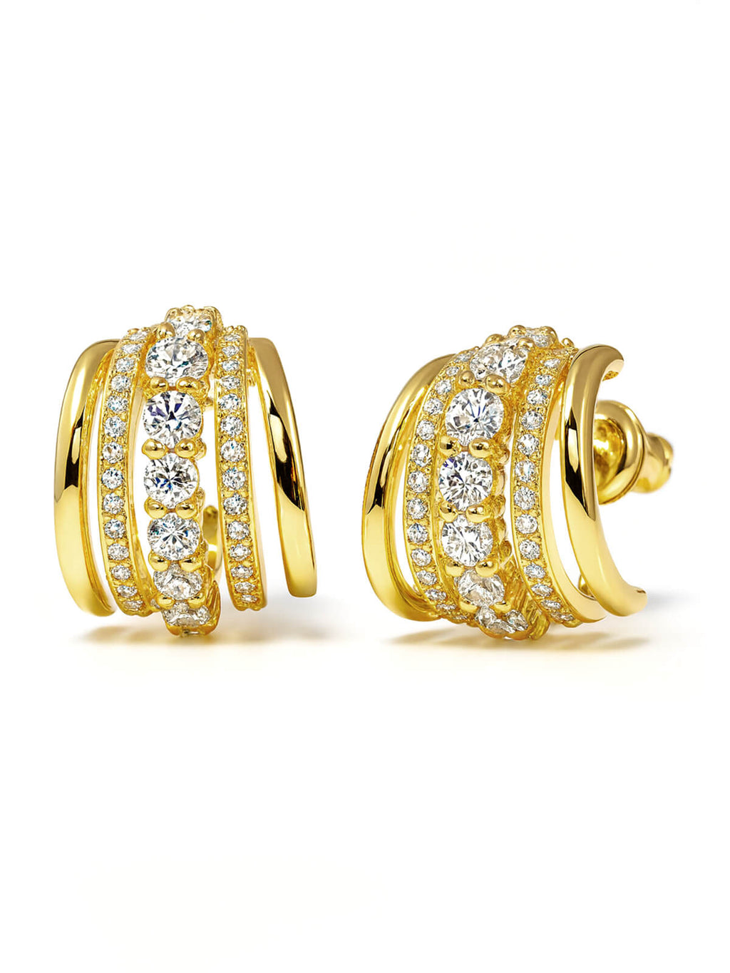 18K Gold Plated Sterling Silver Cascadea Glint Earrings | ELUNA-LUCE