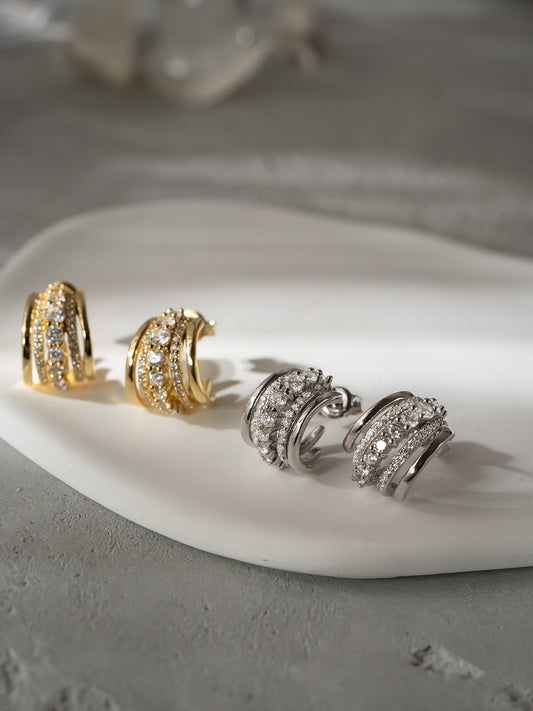 Silver925 Cascadea Glint Earrings | ELUNA-LUCE PIERCE