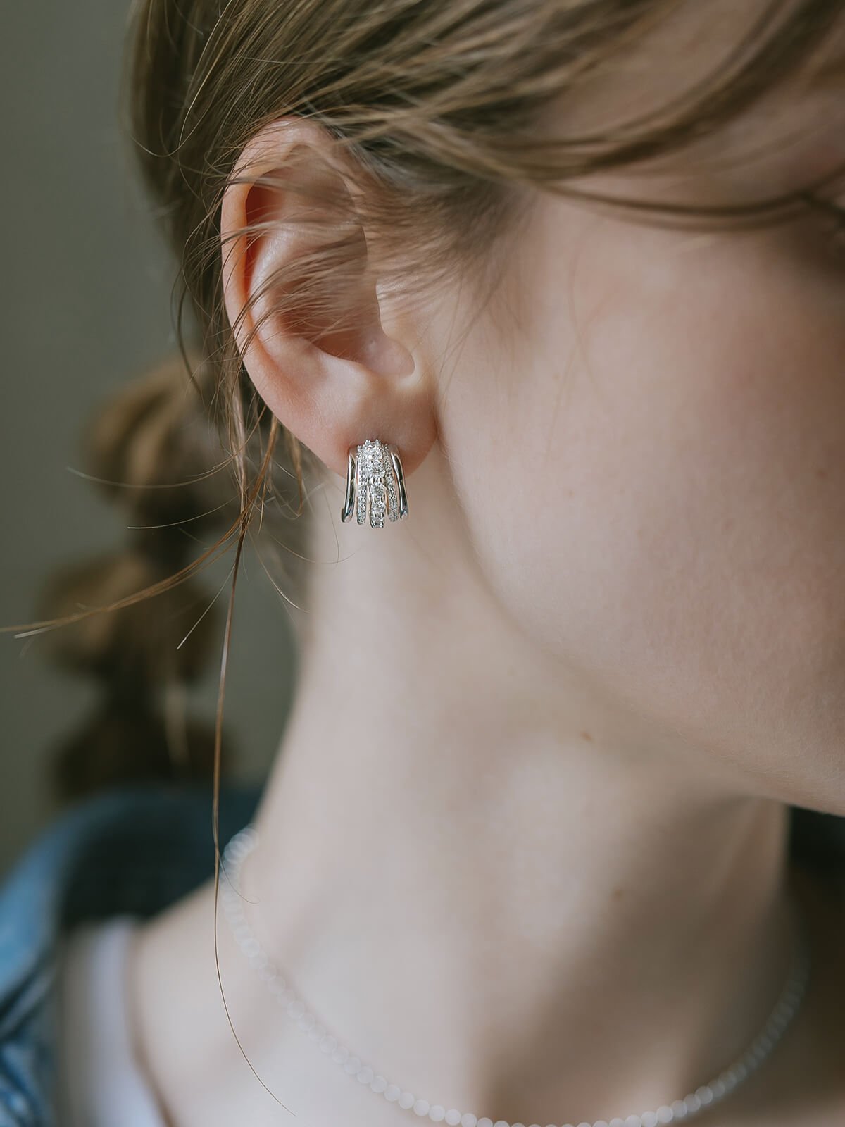 Silver925 Cascadea Glint Earrings | ELUNA-LUCE PIERCE