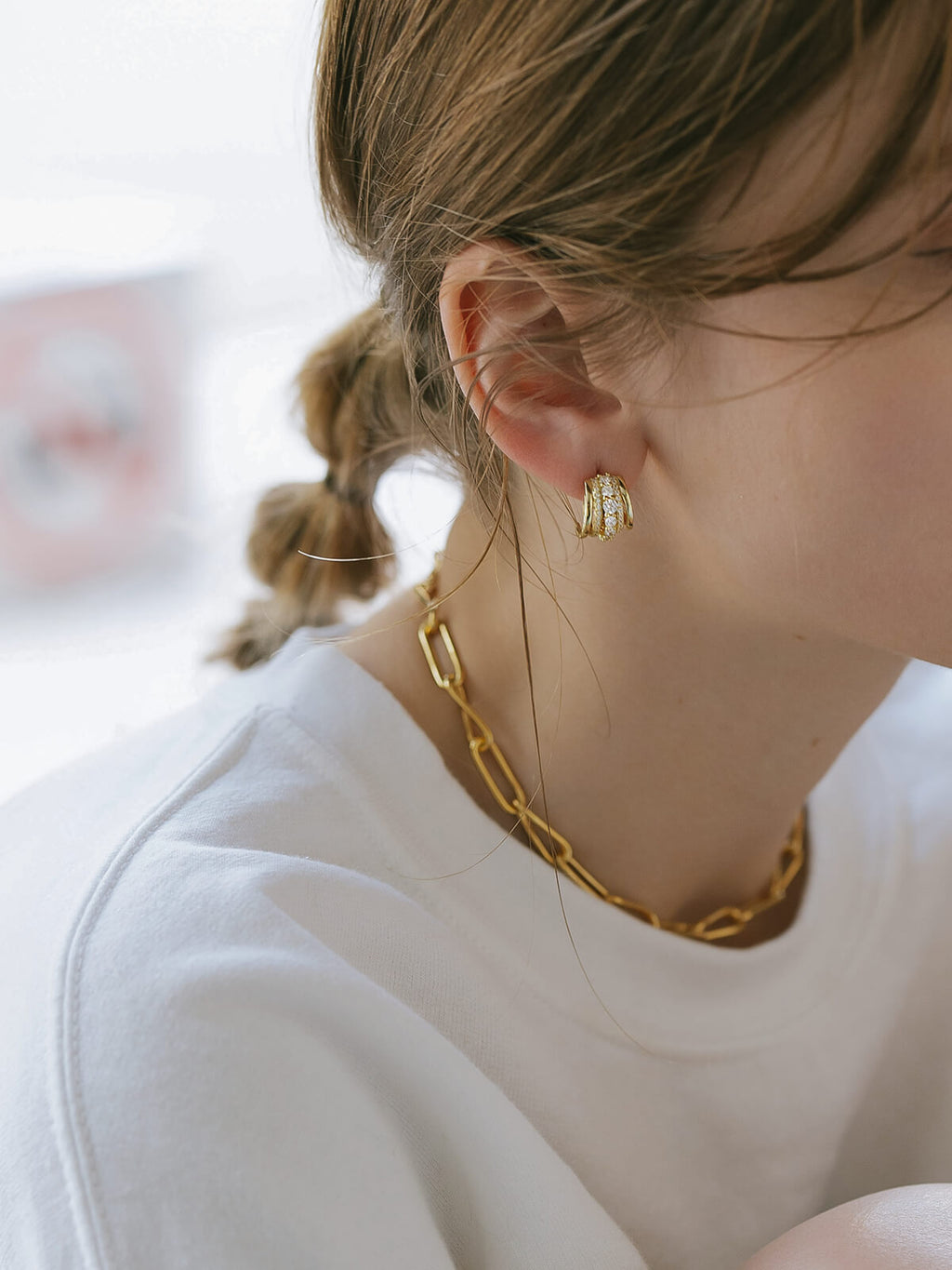 18K Gold Plated Sterling Silver Cascadea Glint Earrings | ELUNA-LUCE