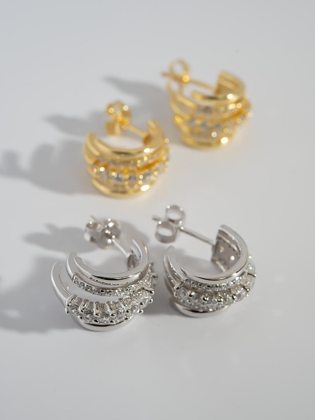18K Gold Plated Sterling Silver Cascadea Glint Earrings | ELUNA-LUCE