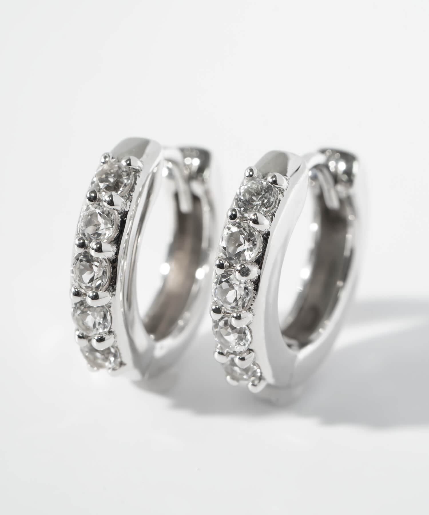 925 Sterling Silver Dazzling Hoop Earrings | ELVERIA