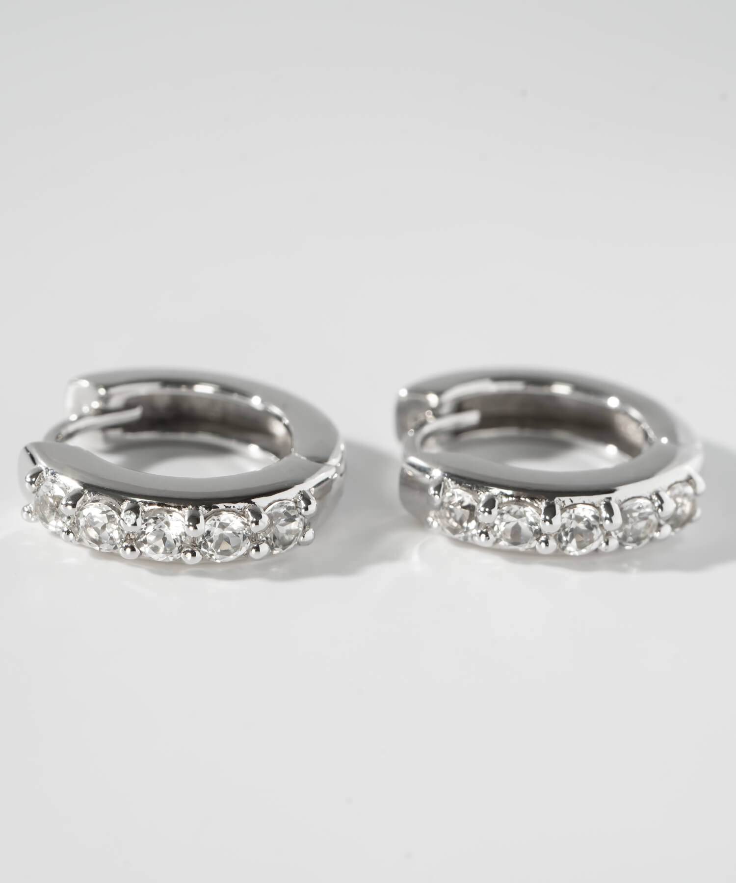 925 Sterling Silver Dazzling Hoop Earrings | ELVERIA